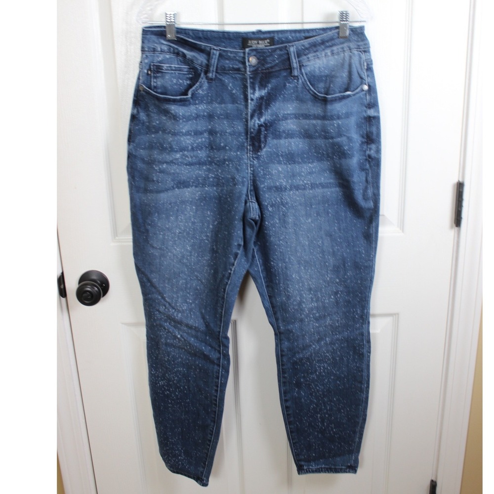 Judy Blue Relaxed Fit‎ Speckled Snow Wash Blue Denim Jeans JB88226 Mens 14W